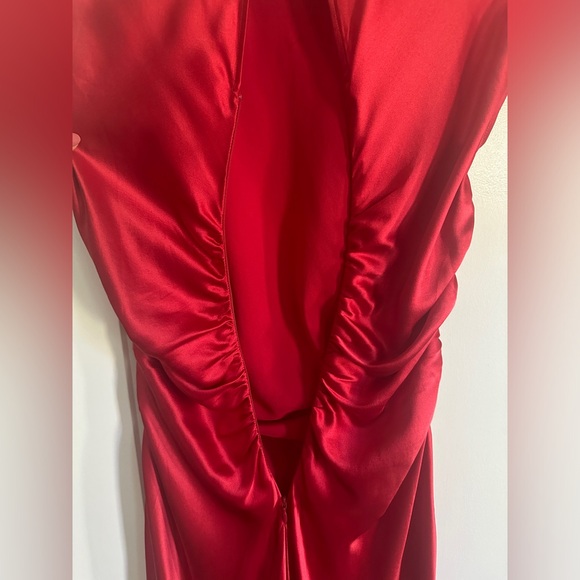 Reformation Veida Silk Midi Dress in Lipstick Red | size 2 - Picture 13 of 14